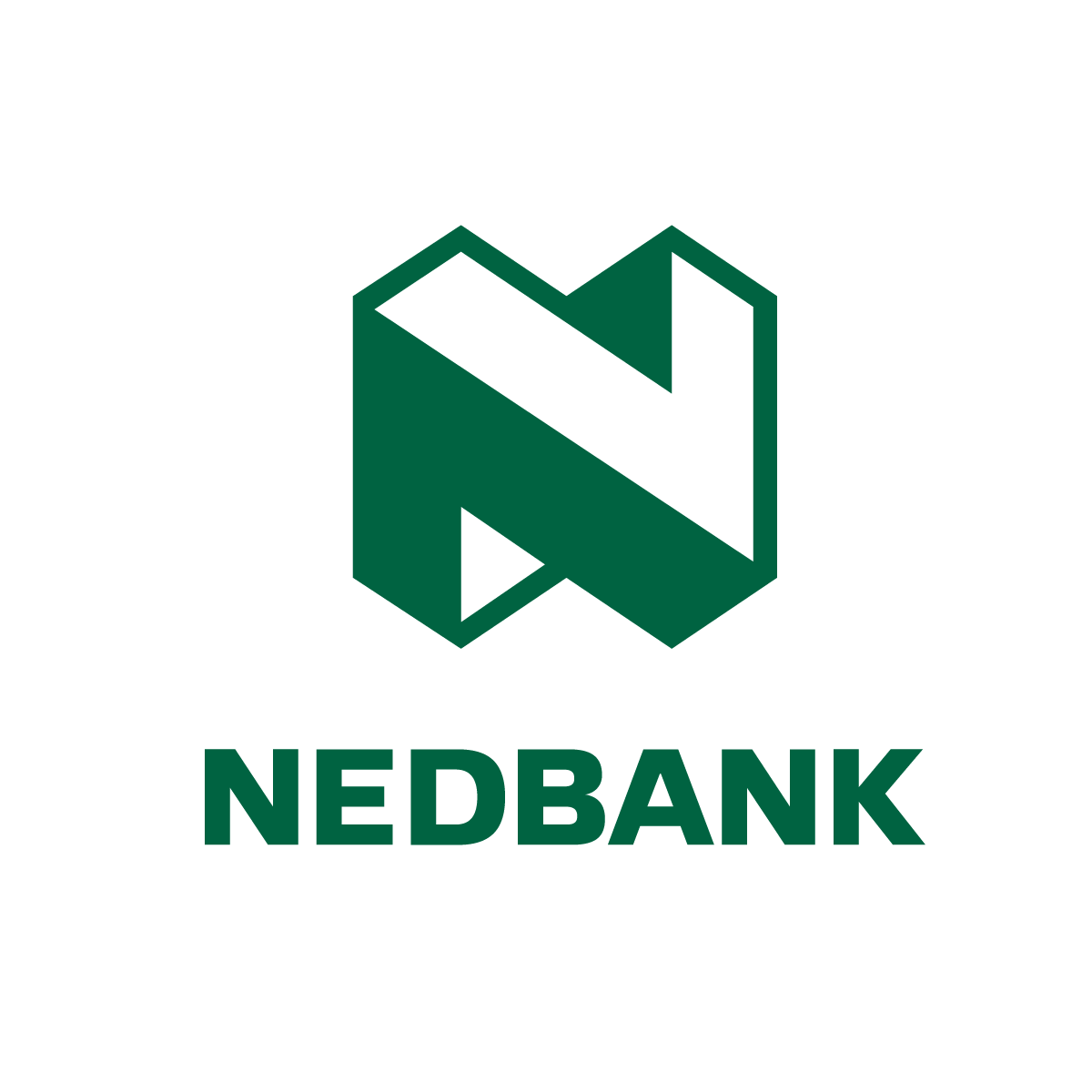 Logo of NedBank, a dark green geometric letter N with the word 'NEDBANK' written below.